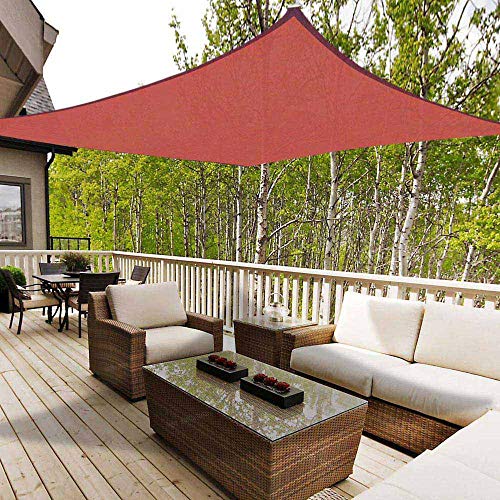 16'x16' Red Square Sun Shade Sail - 97% UV Block
