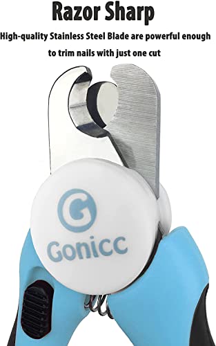 gonicc Dog & Cat Pets Nail Clippers and Trimmers - with Safety Guard to Avoid Over Cutting, Free Nail File, Razor Sharp Blade - Professional Grooming Tool for Large and Small Animals