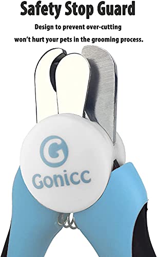 gonicc Dog & Cat Pets Nail Clippers and Trimmers - with Safety Guard to Avoid Over Cutting, Free Nail File, Razor Sharp Blade - Professional Grooming Tool for Large and Small Animals