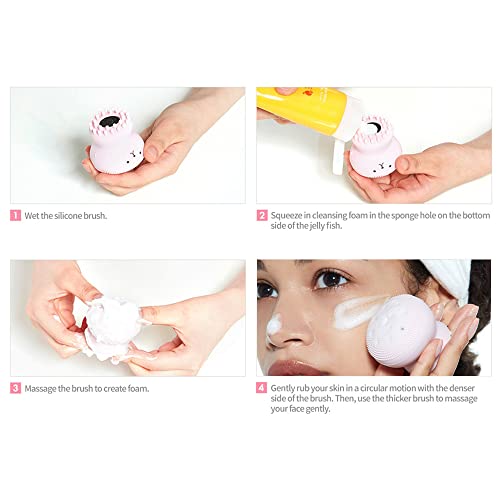 Etude House My Beauty Tool Jellyfish Silicon Brush - All in One Deep Pore Cleansing Sponge & Brush, For Exfoliating, Massage, Cleansing Soft Brush