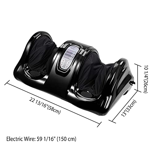 AW Shiatsu Foot Massager Kneading and Rolling Leg Calf Ankle with Remote Control Personal Home Health Care Black