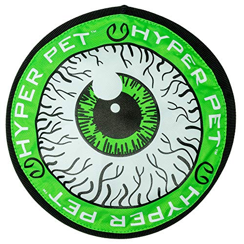 Hyper Pet Flippy Flopper Dog Frisbee Interactive Dog Toys [Flying Disc Dog Fetch Toy â Floats in Water & Safe on Teeth] (Colors Will Vary) 9" Eyeball