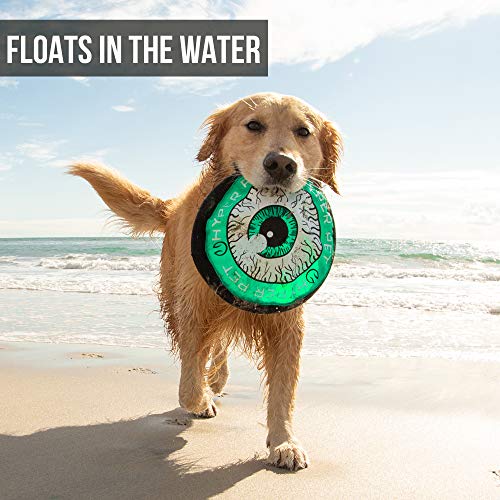 Hyper Pet Flippy Flopper Dog Frisbee Interactive Dog Toys [Flying Disc Dog Fetch Toy â Floats in Water & Safe on Teeth] (Colors Will Vary) 9" Eyeball