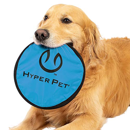 Hyper Pet Flippy Flopper Dog Frisbee Interactive Dog Toys [Flying Disc Dog Fetch Toy â Floats in Water & Safe on Teeth] (Colors Will Vary), Multicolor, 9"