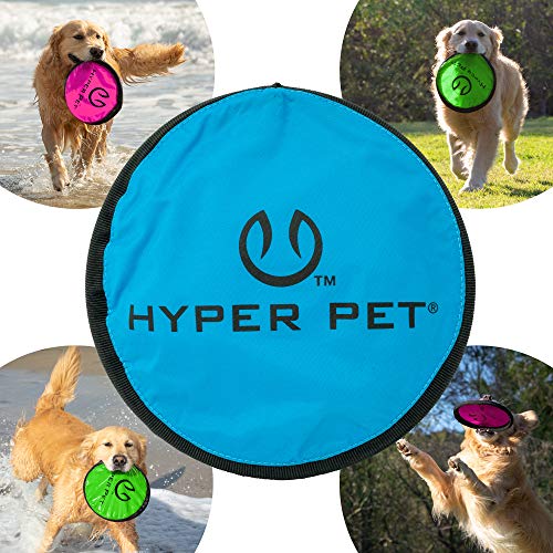 Hyper Pet Flippy Flopper Dog Frisbee Interactive Dog Toys [Flying Disc Dog Fetch Toy â Floats in Water & Safe on Teeth] (Colors Will Vary), Multicolor, 9"