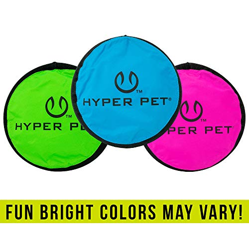 Hyper Pet Flippy Flopper Dog Frisbee Interactive Dog Toys [Flying Disc Dog Fetch Toy â Floats in Water & Safe on Teeth] (Colors Will Vary), Multicolor, 9"