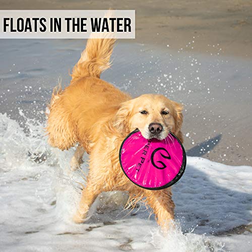 Hyper Pet Flippy Flopper Dog Frisbee Interactive Dog Toys [Flying Disc Dog Fetch Toy â Floats in Water & Safe on Teeth] (Colors Will Vary), Multicolor, 9"