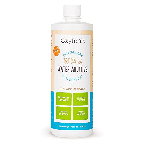 Oxyfresh Premium Pet Dental Care Water Additive: Best Way to Eliminate Bad Dog Breath & cat Breath - Fights Tartar & Plaque - So Easy, just add to Water! Vet Recommended!