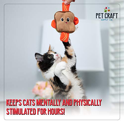 Pet Craft Supply Silly Snacks and Funny Food Crinkle Cuddling Catnip and Silvervine Toys - Interactive Cat Toys Alternative to Mice Fish Feathers Cat Toy
