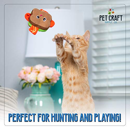 Pet Craft Supply Silly Snacks and Funny Food Crinkle Cuddling Catnip and Silvervine Toys - Interactive Cat Toys Alternative to Mice Fish Feathers Cat Toy