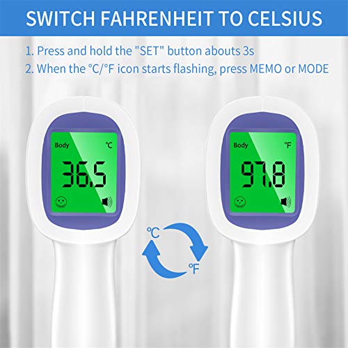 Forehead Thermometer for Adults, The Non Contact Infrared Thermometer for Fever, Body Thermometer and Surface Thermometer 2 in 1 Dual Mode Thermometer