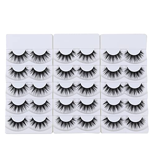 Wleec Beauty Dramatic Eyelashes Set Long Strip Lashes Handmade False Eyelash Pack #27/L (15 Pairs/3 Pack)