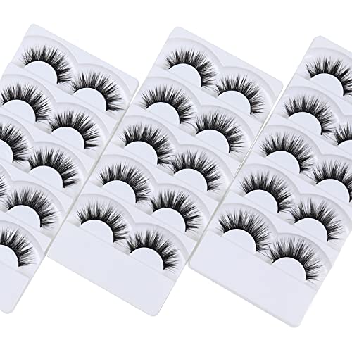 Wleec Beauty Dramatic Eyelashes Set Long Strip Lashes Handmade False Eyelash Pack #27/L (15 Pairs/3 Pack)