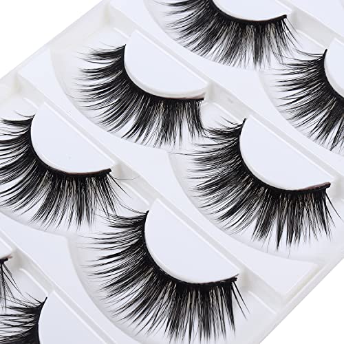 Wleec Beauty Dramatic Eyelashes Set Long Strip Lashes Handmade False Eyelash Pack #27/L (15 Pairs/3 Pack)