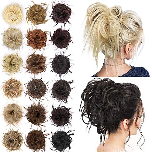 AISI BEAUTY Tousled Updo Hair Pieces Messy Bun Hair Scrunchies Extensions Hair Pieces and Ponytails Hair Extensions for Womenï¼8#(Medium Brown.))