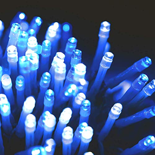 MYGOTO 33FT 100 LEDs String Lights Waterproof Fairy Lights 8 Modes with Memory 30V UL Certified Power Supply for Home, Garden, Wedding, Party, Christmas Decoration Indoor Outdoor (Cool White+Blue)