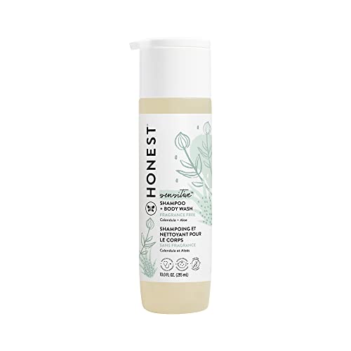 The Honest Company Purely Simple Fragrance-Free Shampoo + Body Wash | Tear-Free Baby Shampoo with Naturally Derived Ingredients | Sulfate- & Paraben-Free Baby Bath | 10 Fl Oz (Pack of 1)