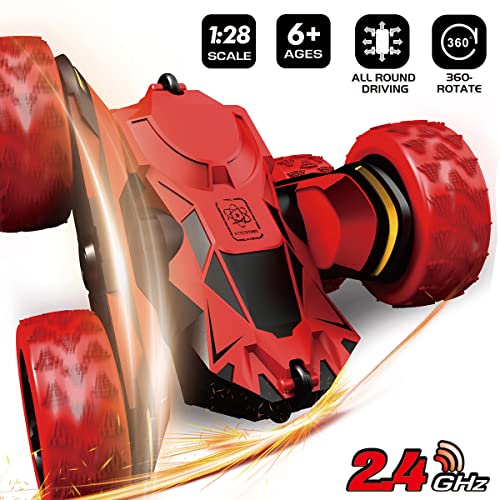 Threeking RC Cars Stunt car Remote Control Car Double Sided 360Â° Flips Rotating 4WD Outdoor Indoor car Toy Present Gift for Boys/Girls Ages 6+