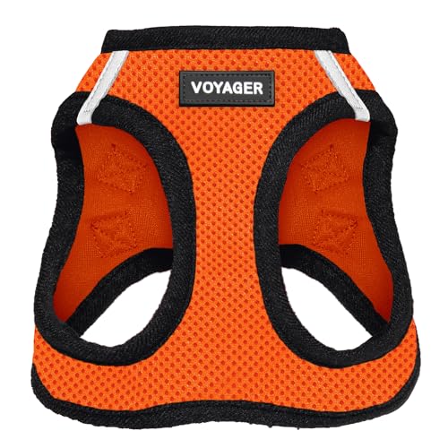 Voyager Step-in Air Dog Harness - All Weather Mesh, Step in Vest Harness for Small and Medium Dogs by Best Pet Supplies - Orange Base, XS (Chest: 13 - 14.5" ) (207-ORB-XS)