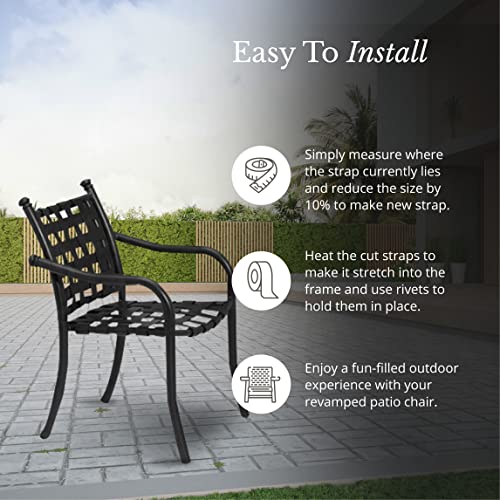 Patio Furniture Vinyl Strap Roll: Black, 2" x 20