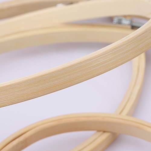 8 Pieces Embroidery Hoops Adjustable Bamboo Circle Cross Stitch Hoop Ring 3 inch to 12 inch for Embroidery,Cross Stitch,Craft Art Handy Sewing