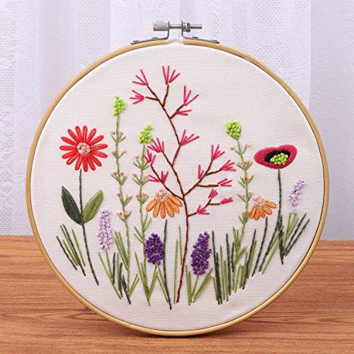 8 Pieces Embroidery Hoops Adjustable Bamboo Circle Cross Stitch Hoop Ring 3 inch to 12 inch for Embroidery,Cross Stitch,Craft Art Handy Sewing