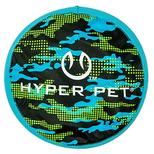 Hyper Pet Flippy Flopper Dog Frisbee Interactive Dog Toys [Flying Disc Dog Fetch Toy â Floats in Water & Safe on Teeth] (Colors Will Vary) 9" CAMO