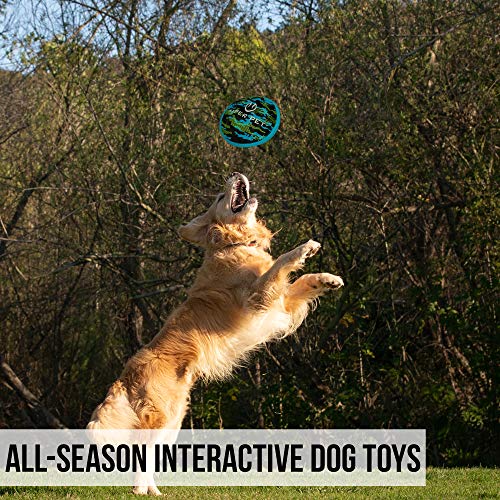 Hyper Pet Flippy Flopper Dog Frisbee Interactive Dog Toys [Flying Disc Dog Fetch Toy â Floats in Water & Safe on Teeth] (Colors Will Vary) 9" CAMO