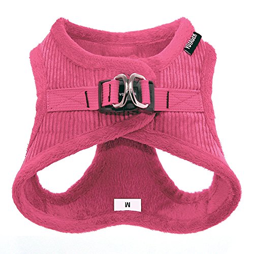 Voyager Step-In Plush Dog Harness â Soft Plush, Step In Vest Harness for Small and Medium Dogs â By Best Pet Supplies - Fuchsia Corduroy, Large (Chest: 18" - 21")