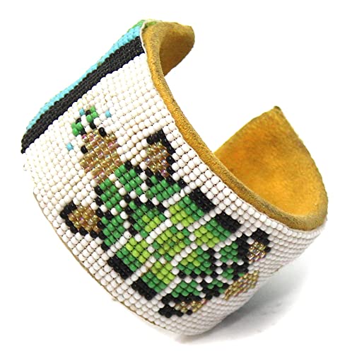 Native American Style Beaded Jewelry Set Necklace Earrings Bracelet Handmade (Green)