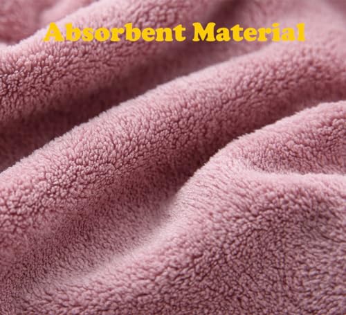 M-bestl 2 Pack Hair Towel Wrap Drying Towel with Buttons, Microfiber Hair Towel