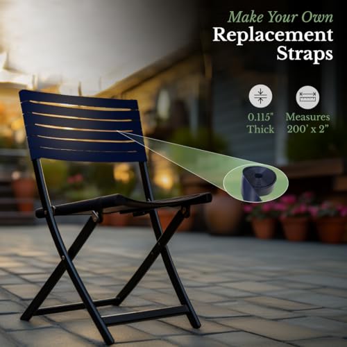 2" Wide Vinyl Strap for Patio Furniture (217 Navy Blue)