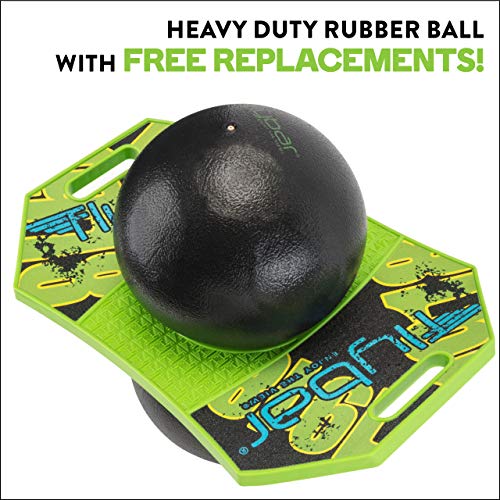 Flybar Pogo Ball for Kids, Jump Trick Bounce Board with Pump and Strong Grip Deck