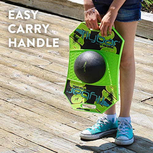 Flybar Pogo Ball for Kids, Jump Trick Bounce Board with Pump and Strong Grip Deck