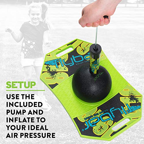 Flybar Pogo Ball for Kids, Jump Trick Bounce Board with Pump and Strong Grip Deck