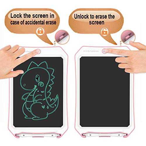 Spring&8.5 inch Writing &Drawing Board Doodle Board Toys for Kids, Birthday Gift for 4-5 Years Old Kids & Adults Color LCD Writing Tablet with Stylus Smart Paper (Pink-White-d)