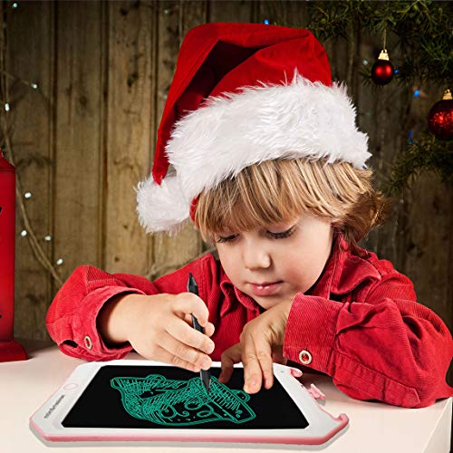 Spring&8.5 inch Writing &Drawing Board Doodle Board Toys for Kids, Birthday Gift for 4-5 Years Old Kids & Adults Color LCD Writing Tablet with Stylus Smart Paper (Pink-White-d)