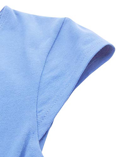 Lotusmile Elegant Dresses, Womens Casual Dress A Line Cap Sleeve V Neck Large, SkyBlue