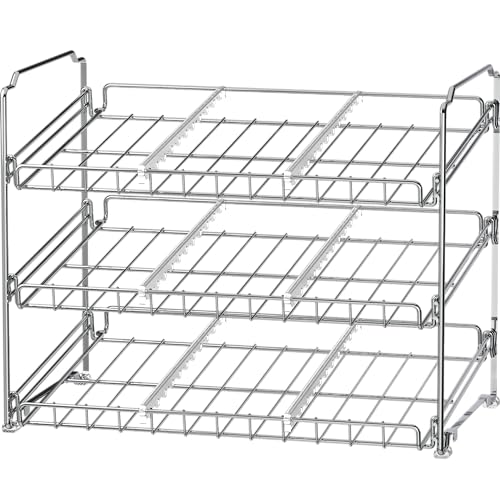SimpleHouseware Stackable Can Rack Organizer, Chrome