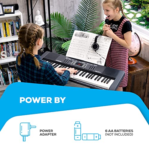 Alesis Melody 61 Key Keyboard Piano with 300 Sounds, Speakers, Digital Piano Stand, Bench, Headphones, Microphone, Music Lessons and Demo Songs
