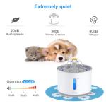 Cat Water Fountain Stainless Steel, 81oz/2.4L Intelligent Pump with LED Indicator for Water Shortage Alert, Pet Fountain with 3 Filters, 1 Mat and 2 Cleaning Brushes, Water Level Window