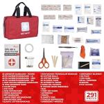 First Aid Kit ? 291 Pieces ? Bag. Packed with Hospital Grade Medical Supplies for Emergency and Survival situations. Ideal for The Car, Camping, Hiking, Travel, Office, Sports, Pets, Hunting, Home