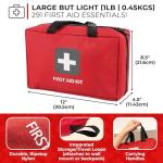 First Aid Kit ? 291 Pieces ? Bag. Packed with Hospital Grade Medical Supplies for Emergency and Survival situations. Ideal for The Car, Camping, Hiking, Travel, Office, Sports, Pets, Hunting, Home