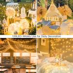 MYGOTO 33FT 100 LEDs String Lights Waterproof Fairy Lights 8 Modes with Memory 30V UL Certified Power Supply for Home, Garden, Wedding, Party, Christmas Decoration Indoor Outdoor (Warm White)