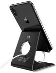 Cell Phone Stand, Lamicall Phone Stand: Cradle, Dock, Holder Compatible with Phone 12 Mini 11 Pro Xs Max XR X 8 7 6 Plus and Other Android Smartphone Charging, Desk Office Accessories - Black