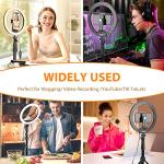 8" Selfie Ring Light with Tripod Stand & Cell Phone Holder for Live Stream/Makeup, UBeesize Mini Led Camera Ringlight for YouTube Video/Photography Compatible with iPhone Xs Max XR Android (Upgraded)