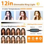 8" Selfie Ring Light with Tripod Stand & Cell Phone Holder for Live Stream/Makeup, UBeesize Mini Led Camera Ringlight for YouTube Video/Photography Compatible with iPhone Xs Max XR Android (Upgraded)
