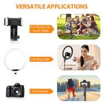 8" Selfie Ring Light with Tripod Stand & Cell Phone Holder for Live Stream/Makeup, UBeesize Mini Led Camera Ringlight for YouTube Video/Photography Compatible with iPhone Xs Max XR Android (Upgraded)