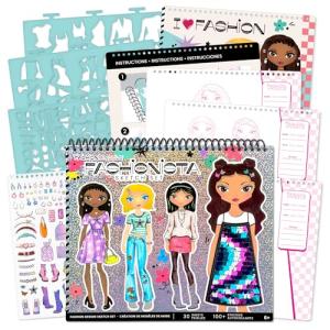 Fashion Angels Fashion Design Sketch Portfolio (11451) Full Size Sketch Book, Fashion Coloring for Kids,Brown/A