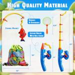 CozyBomB Magnetic Fishing Pool Toys Game for Kids - Water Table Bath-tub Kiddie Party Toy with Pole Rod Net Plastic Floating Fish Toddler Color Ocean Sea Animals Age 3 4 5 6 Year Old